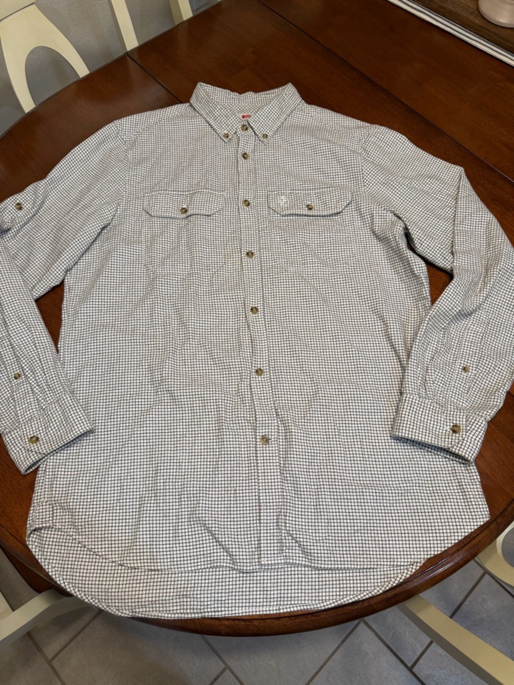 Fjallraven Forest Flannel Shirt Mens Large Button Up Tatersall Plaid Comfort Fit - Picture 2 of 12